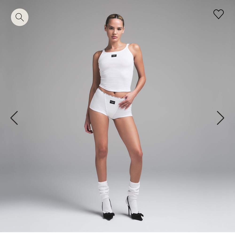 Skims X Dolce & Gabbana white cotton rib, scoop tank